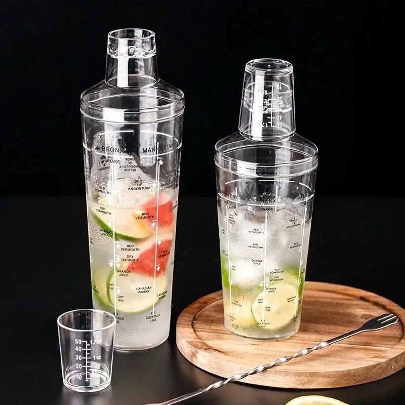 Bình lắc nhựa vạch đậm cao cấp 700ml